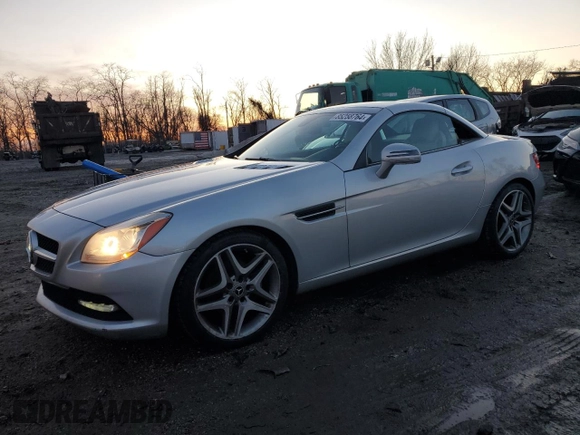 2013 Mercedes-Benz SLK 250 z VIN WDDPK4HA5DF059342, wystawiony jako Copart lot #85258764 z przebiegiem 184 782 mil mil oraz Szkoda całkowita • Salvage title. Historia ofert i sprzedaży dostępna na DreamBid. Obrazek 1.