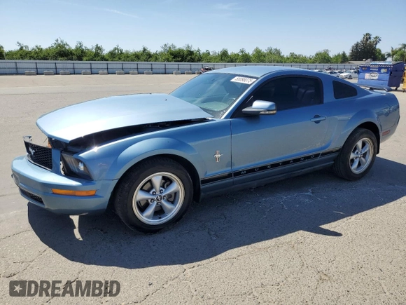 2007 Ford Mustang Deluxe with VIN 1ZVFT80N875349736, listed as a Copart auction lot 58098075 with 195,370 mi miles and Salvage title. Bid and sale history available at DreamBid. Image 1.