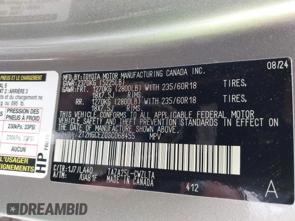 2025 Lexus NX 350 Luxury with VIN 2T2HGCEZ0SC068455, listed as a IAAI auction lot 41909661 with 11,533 mi miles and . Bid and sale history available at DreamBid. Image 9.