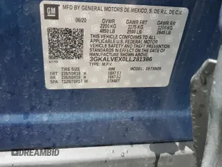 2020 GMC Terrain SLT with VIN 3GKALVEX0LL281386, listed as a Copart auction lot 56046165 with 53,294 mi miles and Salvage title. Bid and sale history available at DreamBid. Image 12.