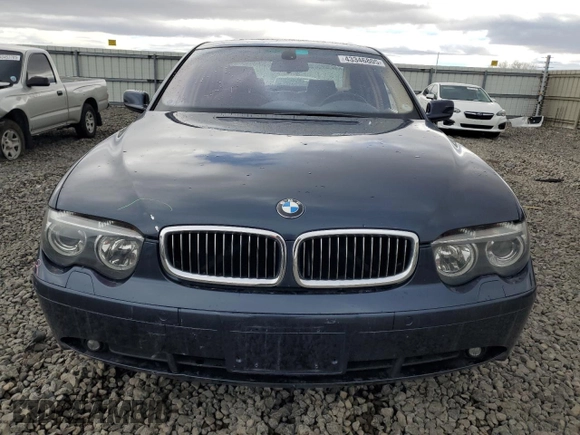 2003 BMW 7 Series 745i with VIN WBAGL63443DP62958, listed as a Copart auction lot 43346805 with 76,468 mi miles and Salvage title. Bid and sale history available at DreamBid. Image 5.