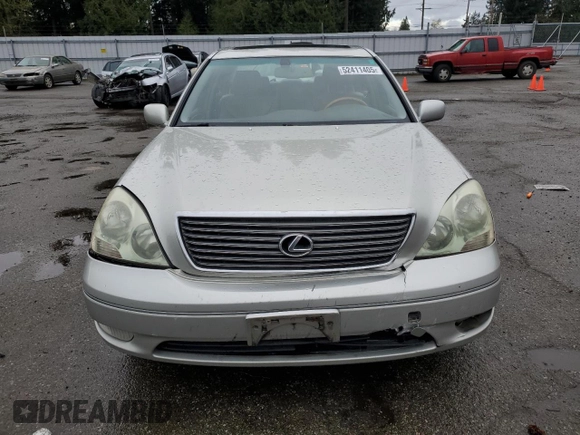 2002 Lexus LS 430 with VIN JTHBN30F120075551, listed as a Copart auction lot 52411405 with 194,704 mi miles and Salvage Title. Bid and sale history available at DreamBid. Image 5.