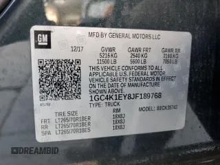 2018 Chevrolet Silverado 3500HD High Country with VIN 1GC4K1EY8JF189768, listed as a Copart auction lot 75400344 with 96,450 mi miles and Salvage Title. Bid and sale history available at carsss.com. Image 12.