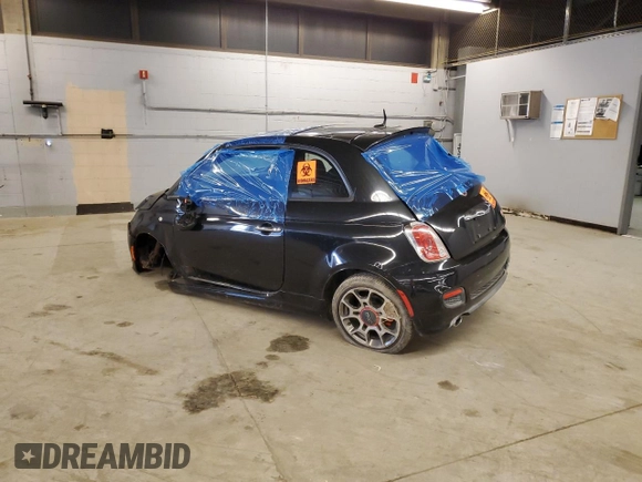 2013 FIAT 500 Sport with VIN 3C3CFFBR7DT668109, listed as a Copart auction lot 76729524 with Not provided miles and Salvage title. Bid and sale history available at DreamBid. Image 2.