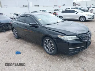 2015 Acura TLX V6 Tech with VIN 19UUB2F50FA019114, listed as a IAAI auction lot 41933324 with 108,583 mi miles. Bid and sale history available at carsss.com. Image 1.