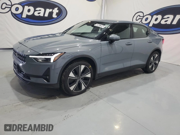 2023 Polestar 2 with VIN YSMEG3KA9PL161968, listed as a Copart auction lot 82687394 with 58,125 mi miles and Clean Title. Bid and sale history available at carsss.com. Image 1.