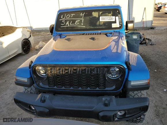 2024 Jeep Gladiator Sport with VIN 1C6HJTAG4RL130007, listed as a Copart auction lot 84411334 with 0 mi miles and Salvage Title. Bid and sale history available at carsss.com. Image 5.