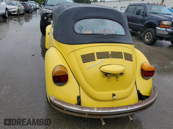 1973 Volkswagen Beetle with VIN 1532402327, listed as a Copart auction lot 74980334 with 82,577 mi miles and Salvage Title. Bid and sale history available at DreamBid. Image 6.