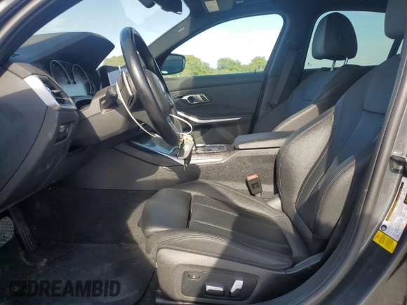 2020 BMW 3 Series 330i with VIN 3MW5R1J0XL8B36966, listed as a Copart auction lot 58501495 with 27,813 mi miles and Salvage title. Bid and sale history available at DreamBid. Image 7.