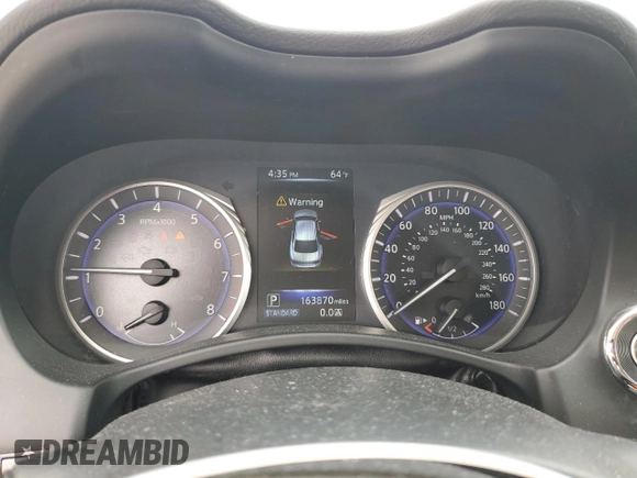 2016 Infiniti Q50 Premium with VIN JN1CV7AR2GM252066, listed as a Copart auction lot 53565405 with 163,870 mi miles and Salvage Title. Bid and sale history available at DreamBid. Image 9.