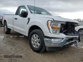 2021 Ford F-150 XL with VIN 1FTMF1EP8MKE68354, listed as a Copart auction lot 84733944 with 97,313 mi miles and Salvage title. Bid and sale history available at DreamBid. Image 4.