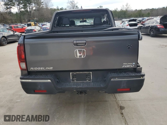 2017 Honda Ridgeline RTL-T with VIN 5FPYK2F61HB011324, listed as a Copart auction lot 42771285 with 78,742 mi miles and Salvage title. Bid and sale history available at DreamBid. Image 6.