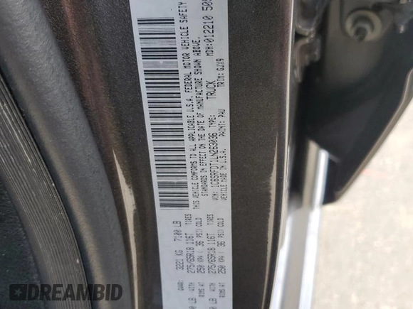 2020 Ram 1500 Laramie with VIN 1C6SRFDT1LN263036, listed as a Copart auction lot 48560655 with 130,923 mi miles and Salvage Title. Bid and sale history available at carsss.com. Image 14.