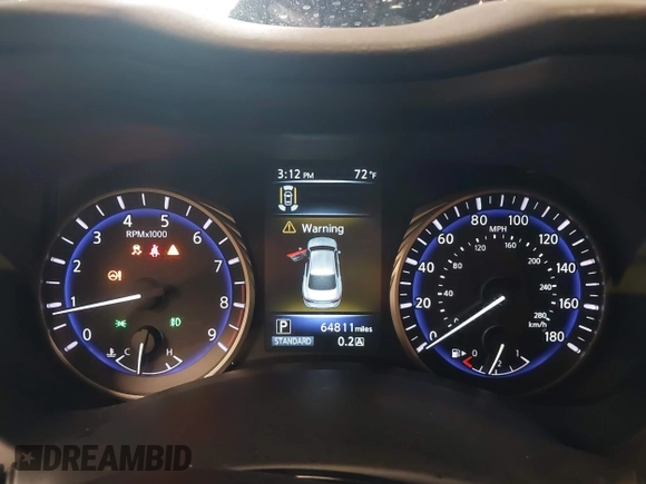 2014 Infiniti Q50 Sport with VIN JN1BV7AR0EM704993, listed as a IAAI auction lot 42492764 with 64,811 mi miles and . Bid and sale history available at DreamBid. Image 7.