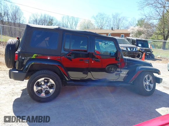 2017 Jeep Wrangler Unlimited Sahara with VIN 1C4BJWEG4HL605843, listed as a IAAI auction lot 41883085 with 93,752 mi miles. Bid and sale history available at carsss.com. Image 14.