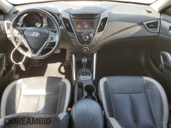 2015 Hyundai Veloster Turbo with VIN KMHTC6AE9FU222633, listed as a Copart auction lot 47554255 with 83,296 mi miles and Salvage title. Bid and sale history available at DreamBid. Image 8.