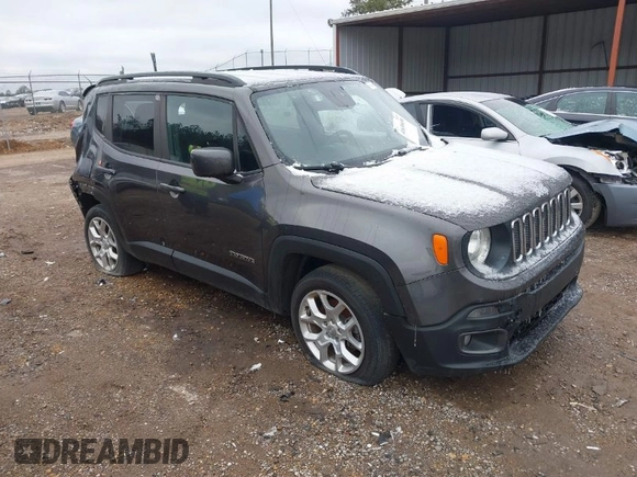 2018 Jeep Renegade Latitude with VIN ZACCJABB0JPG70206, listed as a IAAI auction lot 41630430 with 120,375 mi miles. Bid and sale history available at carsss.com. Image 1.