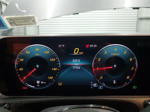 2019 Mercedes-Benz A 220 with VIN WDD3G4FB4KW021724, listed as a Copart auction lot 43903215 with 77,724 mi miles and Clean Title. Bid and sale history available at DreamBid. Image 9.