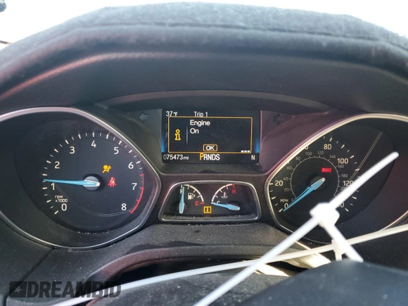 2017 Ford Focus Titanium with VIN 1FADP3N27HL287927, listed as a Copart auction lot 48057175 with 75,473 mi miles and Salvage Title. Bid and sale history available at carsss.com. Image 9.
