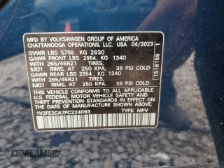 2023 Volkswagen Atlas SEL Premium R-Line z VIN 1V2FE2CA7PC224093, wystawiony jako Copart lot #59274104 z przebiegiem 6 716 mil mil oraz Czysty tytuł • Clean title. Historia ofert i sprzedaży dostępna na DreamBid. Obrazek 13.