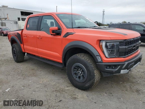 2023 Ford F-150 Raptor with VIN 1FTFW1RG4PFB17389, listed as a Copart auction lot 51703635 with 19,772 mi miles and Salvage Title. Bid and sale history available at DreamBid. Image 4.
