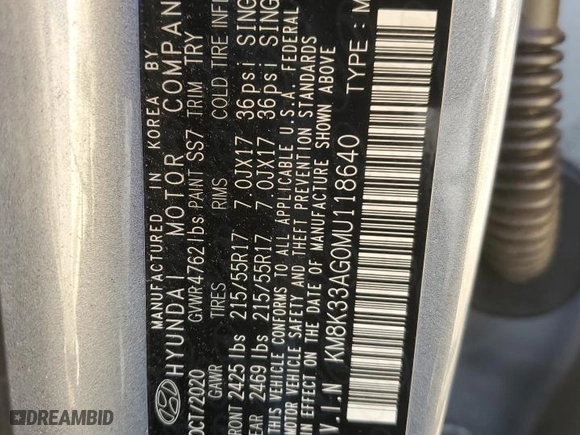 2021 Hyundai Kona Electric Limited with VIN KM8K33AG0MU118640, listed as a Copart auction lot 43048555 with 49,297 mi miles and Salvage Title. Bid and sale history available at carsss.com. Image 12.