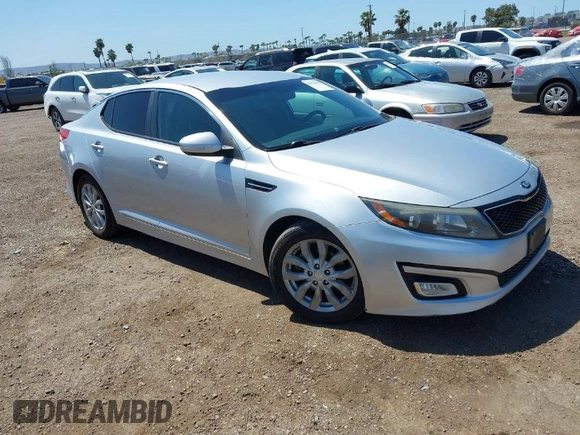 2015 Kia Optima EX with VIN 5XXGN4A73FG436223, listed as a IAAI auction lot 41970418 with 174,002 mi miles. Bid and sale history available at carsss.com. Image 1.
