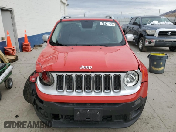 2017 Jeep Renegade Limited with VIN ZACCJADB1HPF10133, listed as a Copart auction lot 49827395 with 116,250 mi miles and Salvage title. Bid and sale history available at DreamBid. Image 5.