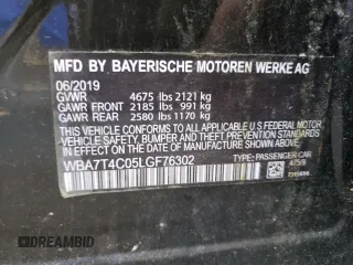 2020 BMW 7 Series with VIN DPSMN178933, listed as a Copart auction lot 53672654 with 37,383 mi miles and . Bid and sale history available at DreamBid. Image 12.