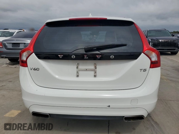 2017 Volvo V60 Premier with VIN YV140MEK1H1347758, listed as a Copart auction lot 74616154 with 0 mi miles and Salvage Title. Bid and sale history available at carsss.com. Image 6.