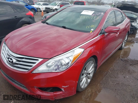 2014 Hyundai Azera Limited with VIN KMHFH4JG9EA419547, listed as a IAAI auction lot 41906777 with 134,100 mi miles and . Bid and sale history available at DreamBid. Image 2.