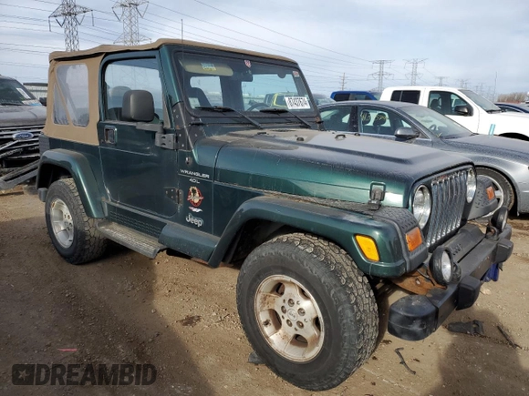 2000 Jeep Wrangler Sahara with VIN 1J4FA59S6YP739265, listed as a Copart auction lot 87437674 with 208,638 mi miles and Clean title. Bid and sale history available at DreamBid. Image 4.