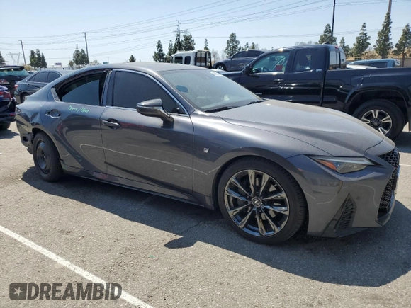 2022 Lexus IS 350 F Sport with VIN JTHGZ1B27N5055935, listed as a Copart auction lot 52050285 with 40,586 mi miles and Salvage title. Bid and sale history available at DreamBid. Image 4.