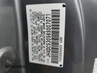 2006 Acura RSX Type-S Leather with VIN JH4DC53056S007071, listed as a Copart auction lot 69413794 with Not Provided miles and Salvage Title. Bid and sale history available at carsss.com. Image 12.