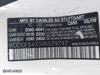 2009 Mercedes-Benz C-Class 3.0L Sport with VIN WDDGF54X09R079797, listed as a IAAI auction lot 41753647 with 244,473 mi miles. Bid and sale history available at carsss.com. Image 9.