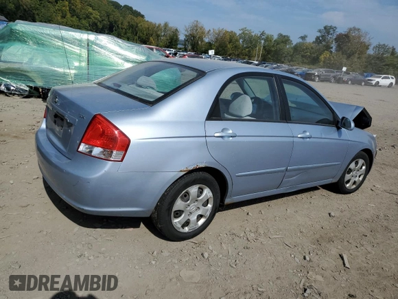 2008 Kia Spectra EX with VIN KNAFE122485516924, listed as a Copart auction lot 74255984 with 196,207 mi miles and Salvage Title. Bid and sale history available at carsss.com. Image 3.