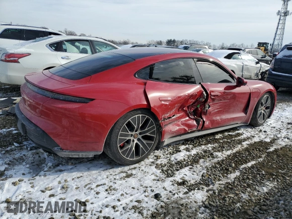 2021 Porsche Taycan 4S with VIN WP0AB2Y12MSA42674, listed as a Copart auction lot 42184295 with Not provided miles and Salvage title. Bid and sale history available at DreamBid. Image 3.