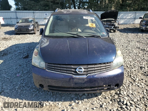 2007 Nissan Quest S with VIN 5N1BV28U87N101518, listed as a Copart auction lot 71054434 with 0 mi miles and Salvage Title. Bid and sale history available at carsss.com. Image 5.