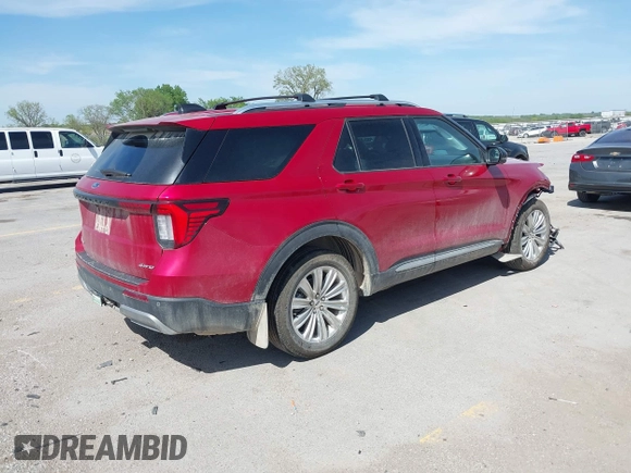 2025 Ford Explorer with VIN 1FMUK8HH9SGA53435, listed as a IAAI auction lot 42226284 with 17,345 mi miles and . Bid and sale history available at DreamBid. Image 4.