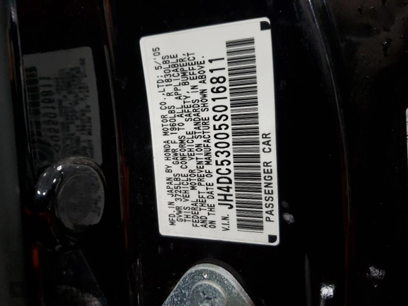 2005 Acura RSX Type S с VIN JH4DC53005S016811, выставлен на аукционе Copart как лот 42172045 с пробегом 163 690 миль миль и Списание • Salvage title. История ставок и продаж доступна на DreamBid. Изображение 12.