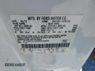 2013 Ford F-150 XL with VIN 1FTMF1CM7DKF24521, listed as a Copart auction lot 53161425 with 128,518 mi miles and Salvage Title. Bid and sale history available at carsss.com. Image 13.