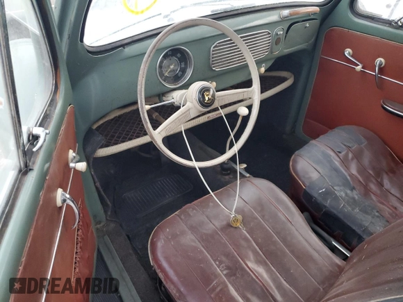 1957 Volkswagen Beetle with VIN 1308207, listed as a Copart auction lot 75331194 with 64,862 mi miles and Non Repairable. Bid and sale history available at DreamBid. Image 8.