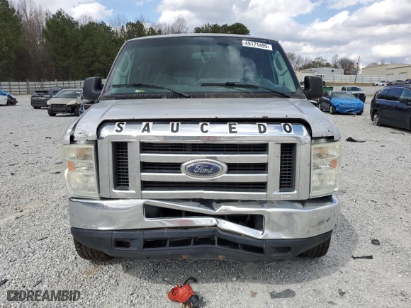 2013 Ford Econoline Wagon XL with VIN 1FBNE3BLXDDA27872, listed as a Copart auction lot 49171495 with 0 mi miles and Salvage Title. Bid and sale history available at carsss.com. Image 5.