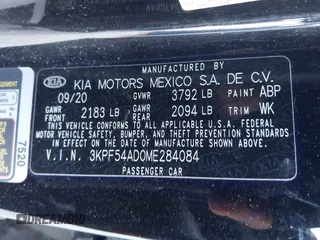 2021 Kia Forte EX with VIN 3KPF54AD0ME284084, listed as a IAAI auction lot 42145578 with 36,843 mi miles and . Bid and sale history available at DreamBid. Image 9.