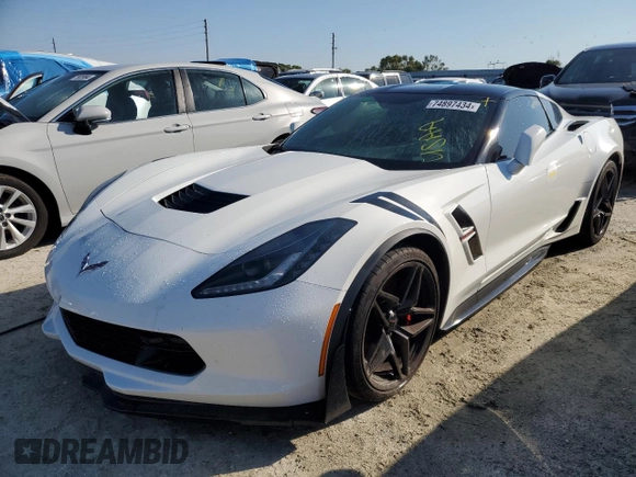 2019 Chevrolet Corvette Grand Sport 2LT with VIN 1G1YY2D76K5121242, listed as a Copart auction lot 74897434 with 0 mi miles and Non Repairable. Bid and sale history available at carsss.com. Image 1.