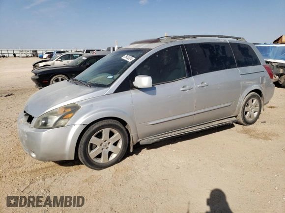 2005 Nissan Quest SL with VIN 5N1BV28U15N125429, listed as a Copart auction lot 75954324 with 0 mi miles and Clean Title. Bid and sale history available at carsss.com. Image 1.