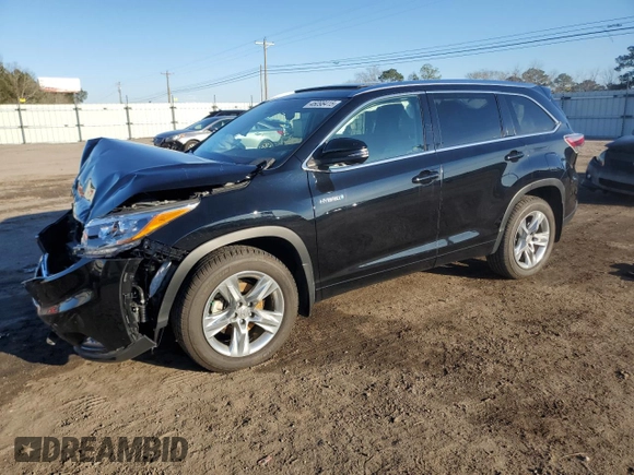 2015 Toyota Highlander Hybrid Limited with VIN 5TDDCRFH1FS013467, listed as a Copart auction lot 46098415 with 58,337 mi miles and Salvage Title. Bid and sale history available at carsss.com. Image 1.
