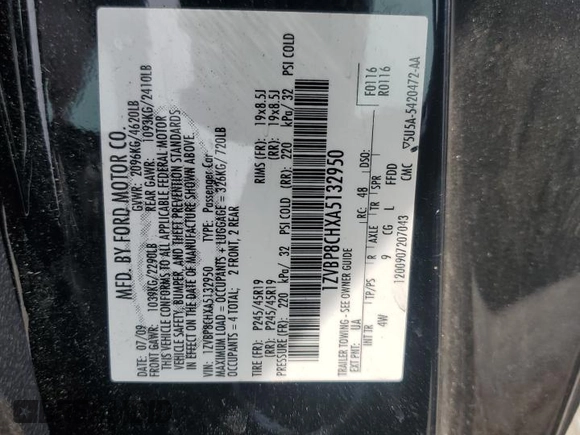 2010 Ford Mustang GT with VIN 1ZVBP8CHXA5132950, listed as a Copart auction lot 60405655 with 179,542 mi miles and Salvage title. Bid and sale history available at DreamBid. Image 12.