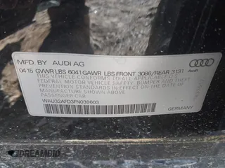 2015 Audi A8 4.0T with VIN WAU32AFD3FN039603, listed as a IAAI auction lot 42267467 with 120,393 mi miles and . Bid and sale history available at DreamBid. Image 9.