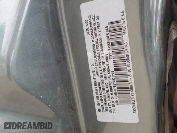 2000 Subaru Legacy Outback z VIN 4S3BH6755Y7673245, wystawiony jako Copart lot #52899824 z przebiegiem Nie podano mil oraz Nie do naprawy • Non repairable. Historia ofert i sprzedaży dostępna na DreamBid. Obrazek 13.